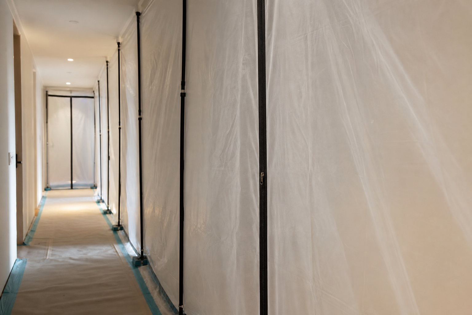 Apartment floor installation with corridor protection